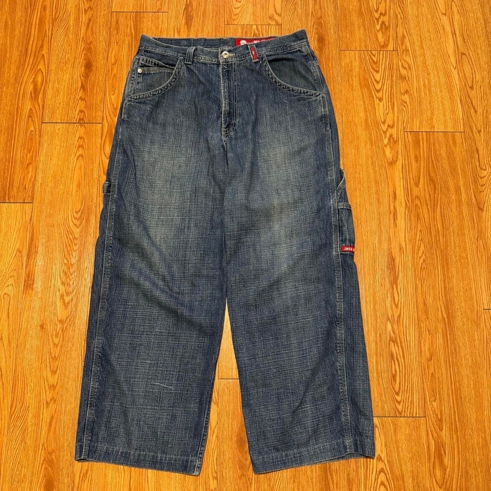 JNCO Men's Jeans Measures 36x29 Red Crown Baggy Carpenter Y2K Skater Wide Leg